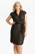 Thumbnail for your product : Alex Evenings ALEX APPAREL Surplice Lace Dress (Plus Size)