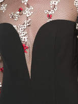 Thumbnail for your product : Black Halo floral embroidered sheer panelled dress