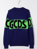 Thumbnail for your product : Gcds Kids TEEN logo colour-block jumper