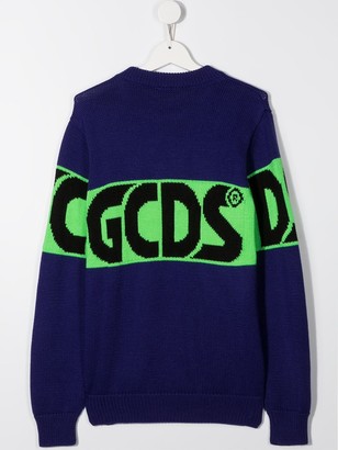Gcds Kids TEEN logo colour-block jumper