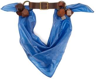 Preen by Thornton Bregazzi Leather-trimmed Neck Scarf - Womens - Blue
