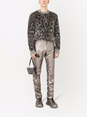 Dolce & Gabbana Metallic-Effect Gathered-Detail Trousers