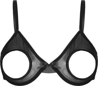 Women's Stretch Lace Open Nipple Bra Underwear Wireless Bralette