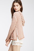 Thumbnail for your product : Forever 21 Striped Loose-Knit Hooded Pullover