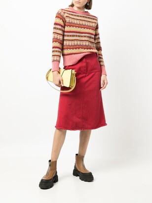 Louis Vuitton pre-owned pleat detailing A-line denim skirt