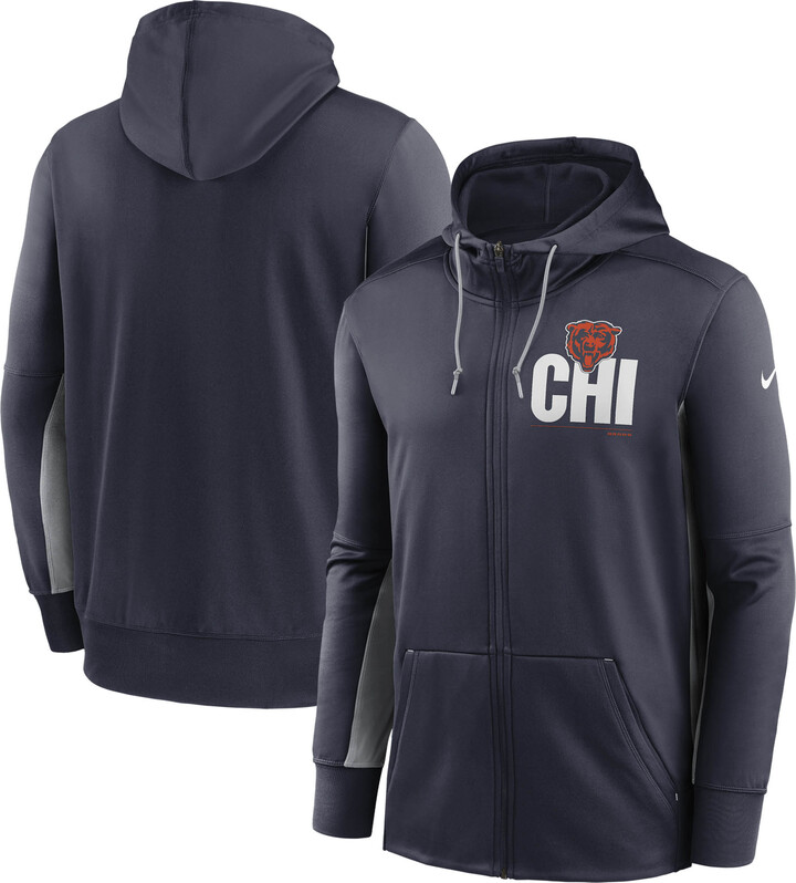 Men's Nike Navy/Gray Chicago Bears Mascot Performance Full-Zip Hoodie
