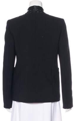 Emilio Pucci Leather-Trimmed Virgin Wool Jacket