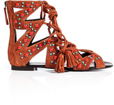Thumbnail for your product : Giuseppe Zanotti Suede Embellished Lace-Up Gladiator Sandals