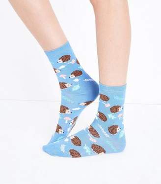 New Look Blue Hedgehog Socks