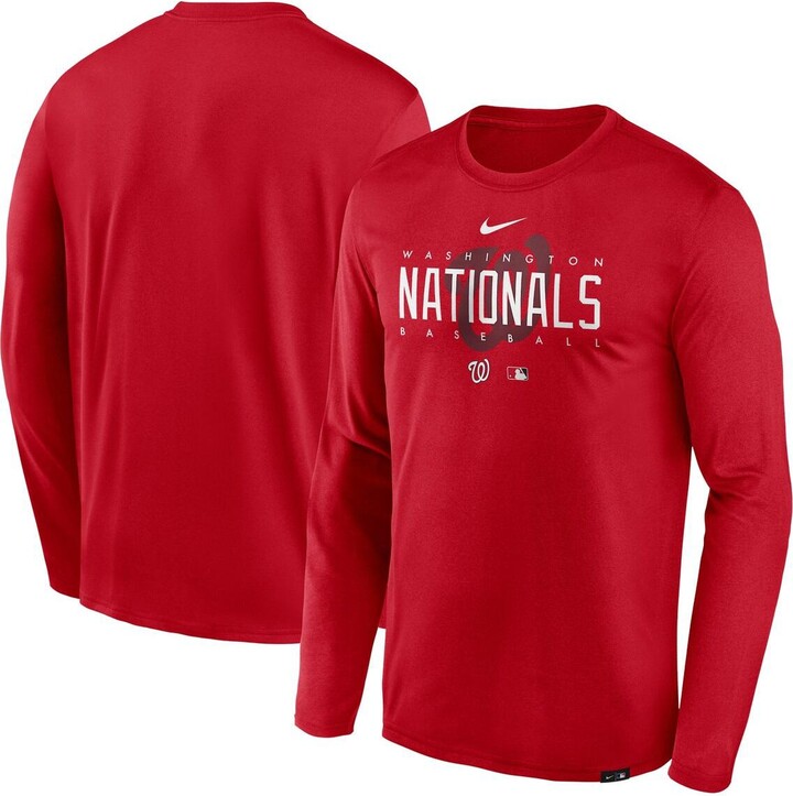 Nike Men's Red Washington Nationals Authentic Collection Team Logo Legend  Performance Long Sleeve T-shirt - ShopStyle