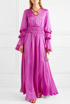 Thumbnail for your product : Roksanda Ansari Ruched Silk-satin Maxi Dress - Magenta