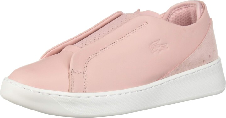lacoste white pink shoes