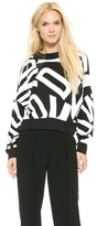 Thumbnail for your product : DKNY Oversized Cropped Extra Long Sleeve Pullover