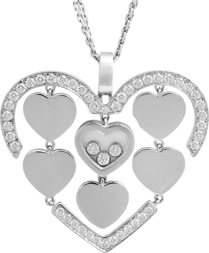 Chopard White Gold Heart, Diamonds Pendant Amore Collection