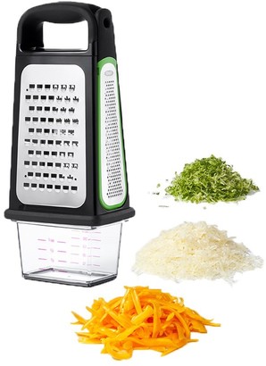 OXO Good Grips Etched Box Grater with Measuring Cup & Removable Zester