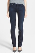 Thumbnail for your product : 7 For All Mankind 'Kimmie' Mid Rise Straight Jeans (Lilah Blue Black)
