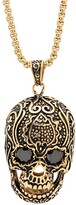 Thumbnail for your product : STEELTIME Men's Gold Tone Skull Pendant with Cubic Zirconia