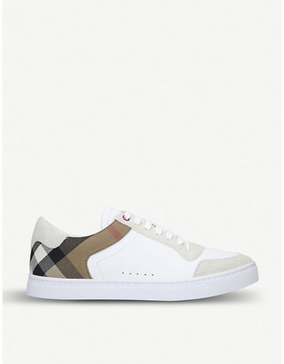 Burberry Reeth leather and suede low-top trainers