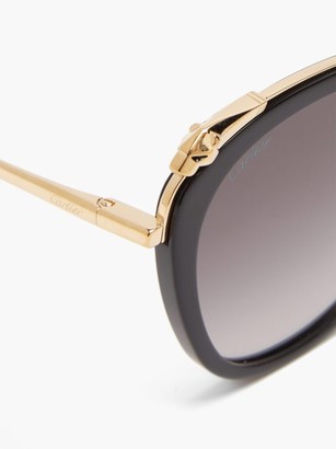 Cartier Panthère De Cat-eye Acetate Sunglasses - Black