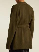 Thumbnail for your product : Nili Lotan Navia Tie Waist Wool Blend Cardigan - Womens - Khaki