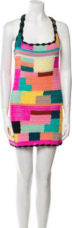 Tach Clothing Sheath Dress Pink Printed Sleeveless with Square Neckline