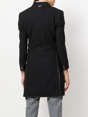 Thom Browne grosgrain tipping Chesterfield coat