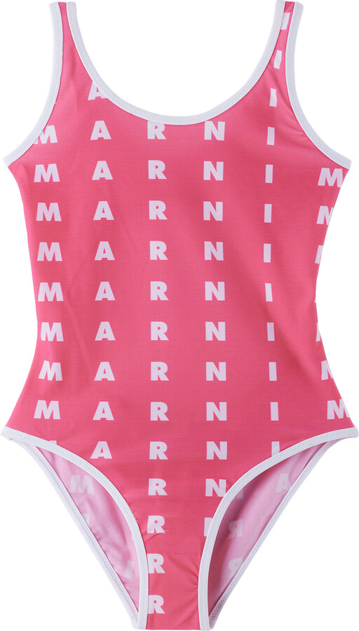 Marni Kids Pink Printed One-Piece Swimsuit - ShopStyle Girls' Swimwear