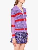 Thumbnail for your product : Miu Miu Striped Open Knit Cardigan