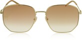 Thumbnail for your product : Gucci Squared-frame Gold Metal Sunglasses