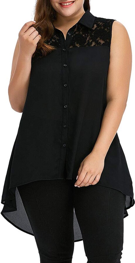 high low plus size tops