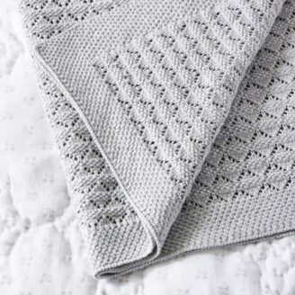 The White Company Heirloom Grey Baby Blanket, Grey, One Size