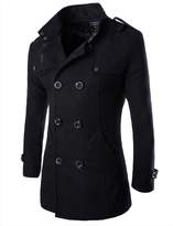 Thumbnail for your product : XIANIWTA Men's Pea Coat Stand Collar Windproof Jacket Overcoat (, XXXL)