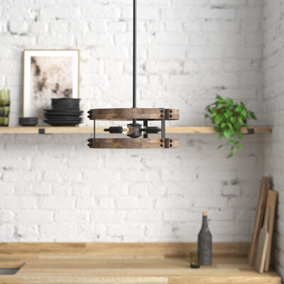 Ophelia & Co. Freddi 2 - Light Wood Single Drum Pendant Accents