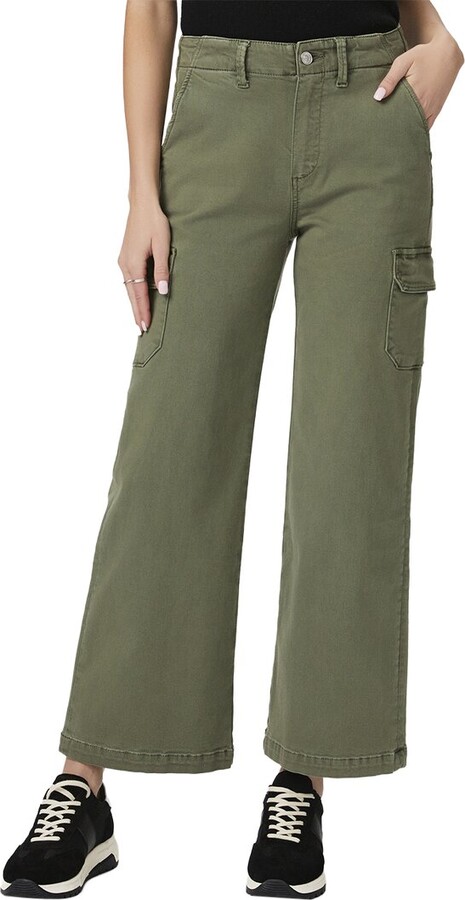 Paige Carly Cargo Vintage Ivy Green Wide Leg Jean