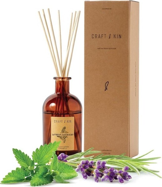 Craft & Kin Aromatherapy Scented Oil Reed Diffuser Set With Jasmine & Lily Scent