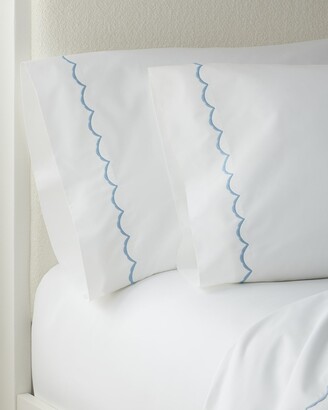 Matouk Two Standard Scallops Embroidered 350 Thread Count Pillowcases