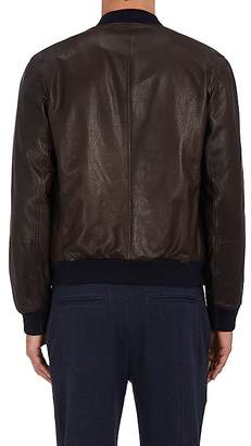 Brunello Cucinelli Men's Reversible Leather & Denim Bomber Jacket