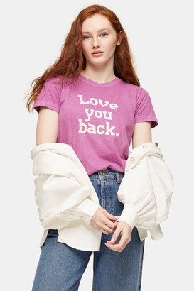 Topshop Plum Love You Back T-Shirt - ShopStyle