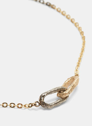 Pearls Before Swine Double Link Two-Tone Chain Bracelet in Gold and Silver