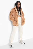 Thumbnail for your product : boohoo Petite Oversized Pocket Detail Teddy Jacket