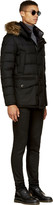 Thumbnail for your product : Moncler Black Quilted & Fur-Trimmed Rethel Jacket