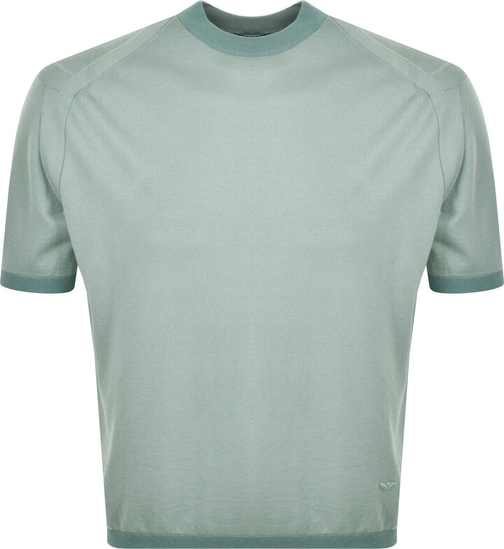 Giorgio Armani Knitted Pullover T Shirt Blue