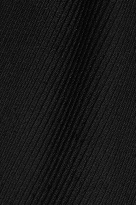 Max Mara Ribbed Stretch-knit Midi Dress - Black