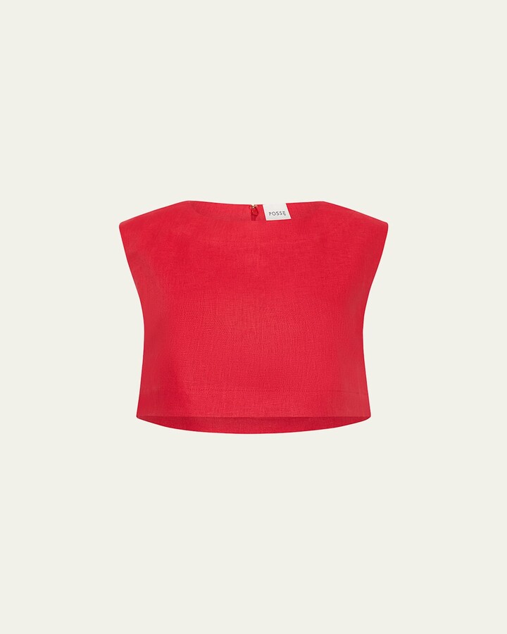 Posse Martina Linen Crop Top