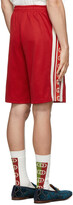 Thumbnail for your product : Gucci Red Jersey GG Ribbon Shorts