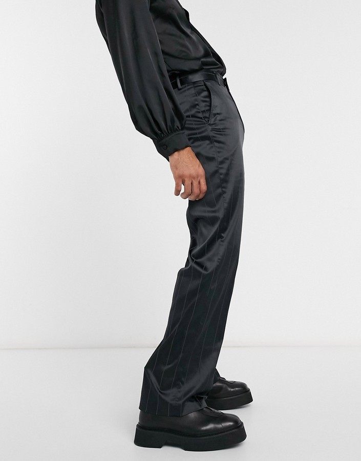 Men's Black Pinstripe Trousers | Shop the world's largest collection 