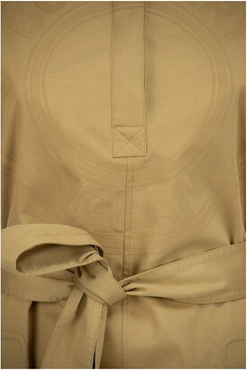 Burberry ABBIE - Smock stitch cotton twill dress with graphic logo