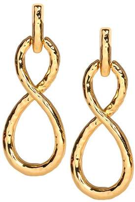 Kenneth Jay Lane Vogue Australia/October 2018 - Polished Gold Figure 8 Loop Pierced Earrings