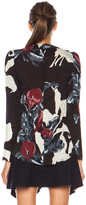 Thumbnail for your product : Carven Printed Crumpled Canvas Silk Blouse with Sequins in Print