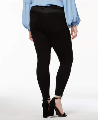 RWN By Rawan Plus Size Contrast Inset Skinny Ankle Jeans